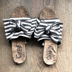 Sam Edelman Striped Bow Slides